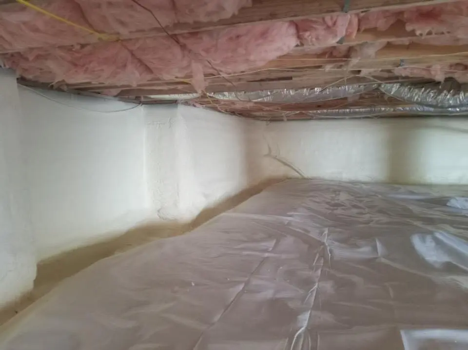 Crawl space encapsulation with closed-cell spray foam for Roof Waterproofing in Kaser